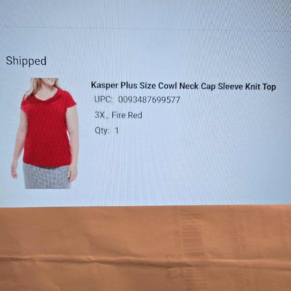 Kasper Fire Red Cowl Neck Knit Top